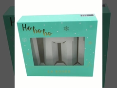 Sliding Green Color Cosmetic Packaging Box With Display Window