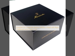 Essential Oil Collapsible Beauty Gift Box in Black with Rigid Cardboard and Custom Size