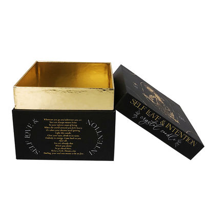 Black Rigid Luxury Candle Box Packaging Custom Kraft Tealight Boxes