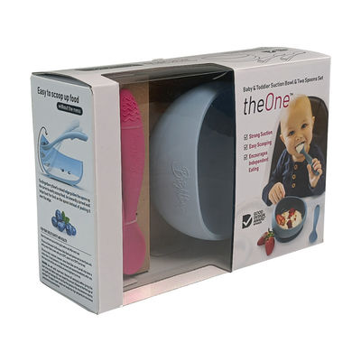 Corrugated Cardboard Window Packaging Box For Baby Bowls Spoons