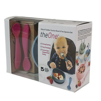 Corrugated Cardboard Window Packaging Box For Baby Bowls Spoons