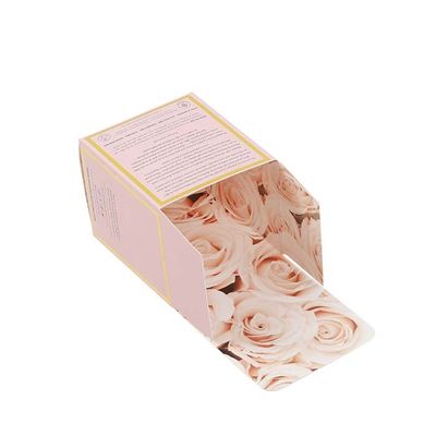Pink Paper Tuck End Folding Carton Box Double Side Printed Golden Foil Stamping