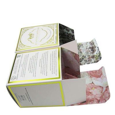 Pink Paper Tuck End Folding Carton Box Double Side Printed Golden Foil Stamping