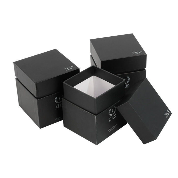 Matte Black Cosmetic Cream Box Skincare Cream Jar Packaging With Lid