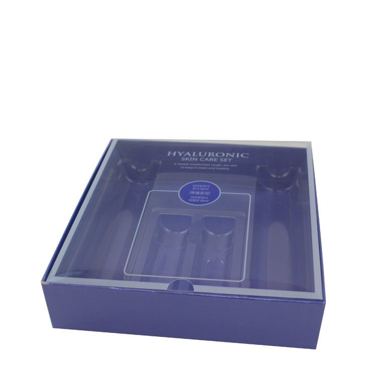 Custom Purple Perfume Shop Gift Box Printing With Transparent Vinyl Lid
