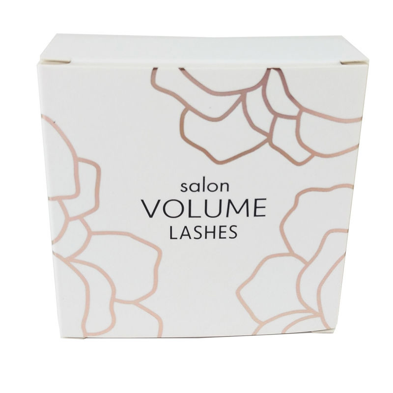 Eyelash Cardboard Cosmetic Packaging Box White Rose Gold Foil Stamping
