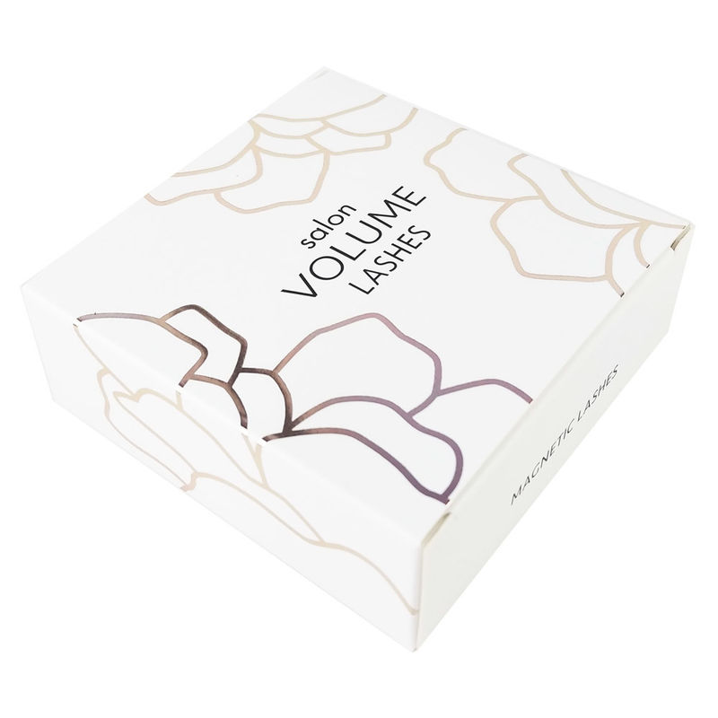 Eyelash Cardboard Cosmetic Packaging Box White Rose Gold Foil Stamping