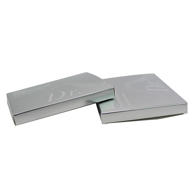 Beauty Cosmetic Face Mask Packaging Box Custom Design Silver Color Paper