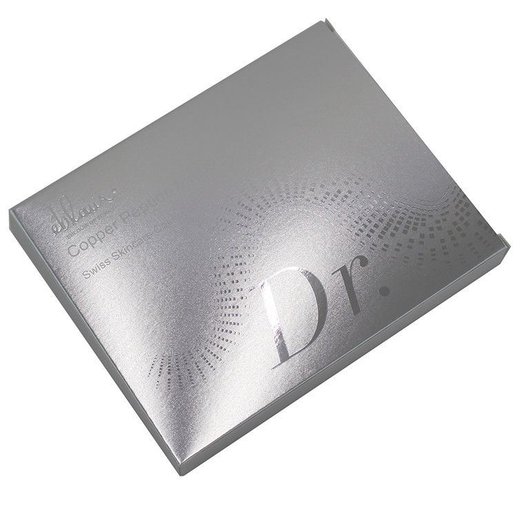 Beauty Cosmetic Face Mask Packaging Box Metallic Silver Color Paper