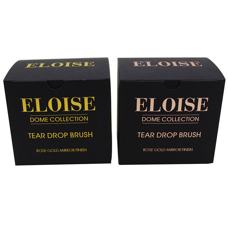 Matte Black Paper Cosmetic Brush Packaging Box Rose Gold For Make Up Brush