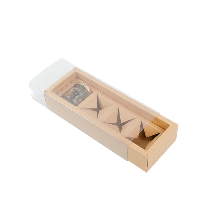 Eco Friendly Honey Window Packaging Box With Transparent Plastic Sleeves Windows