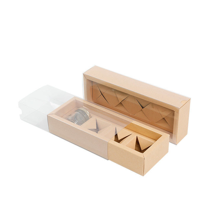 Eco Friendly Honey Window Packaging Box With Transparent Plastic Sleeves Windows