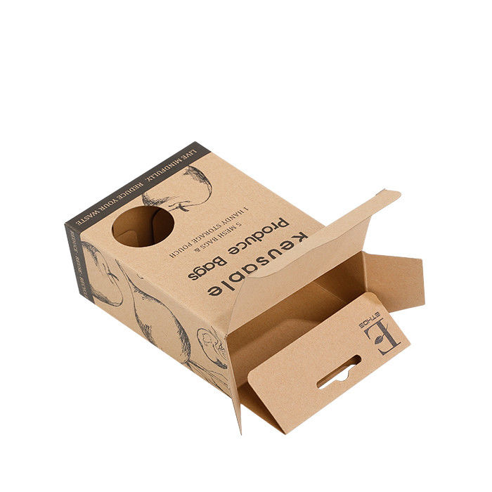 Brown Hang Tag Kraft Eco Friendly Packaging Box With Round Window