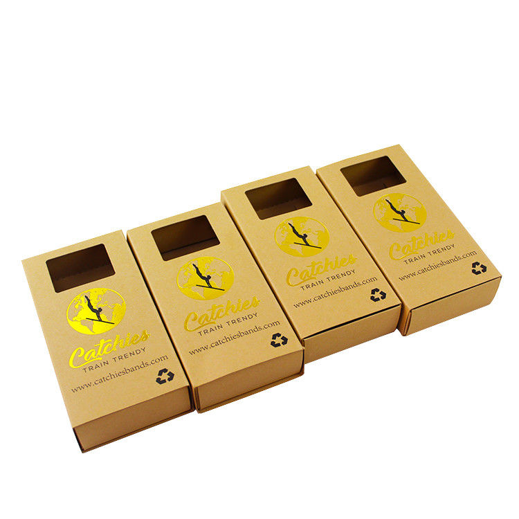 Ecological Square Sliding Kraft Packaging Box With Windows