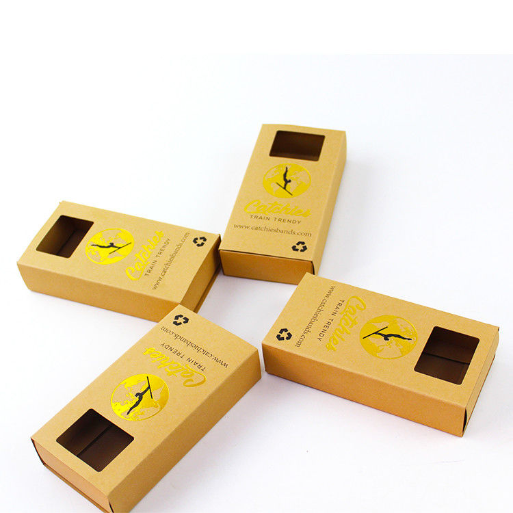 Ecological Square Sliding Kraft Packaging Box With Windows