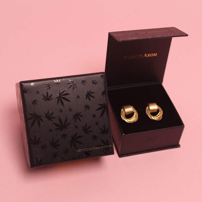 White Black Earing Jewelry Packaging Box UV Coating