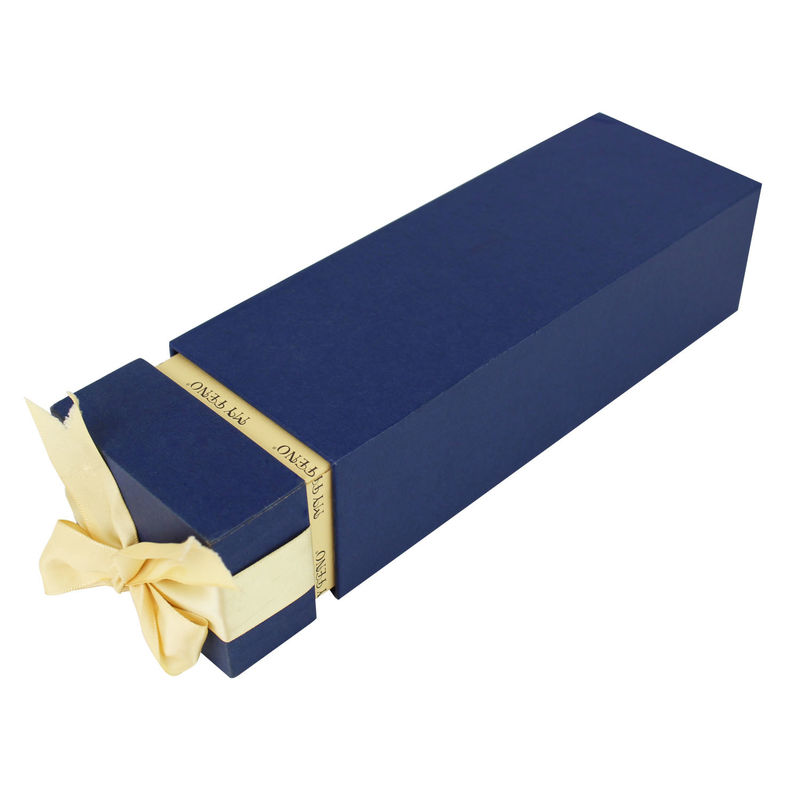 Straight Stand Up Perfume Packaging Box With Ribbon Compressed Cardboard