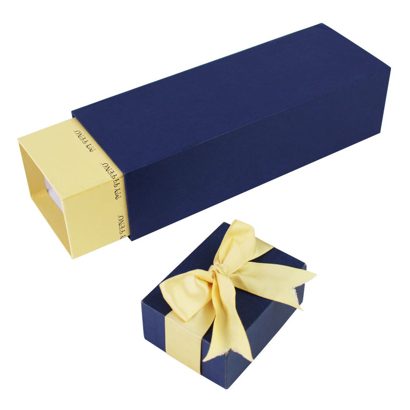 Straight Stand Up Perfume Packaging Box With Ribbon Compressed Cardboard