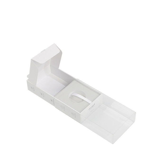 Cardboard Window Packaging Box With Transparent Lids Plastic Hooks