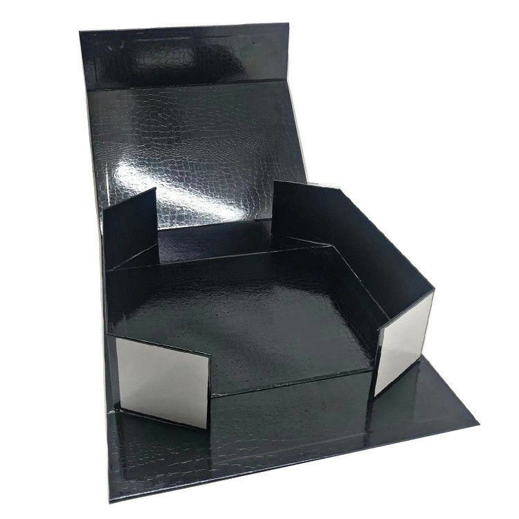 Metallic Paper Big Cosmetic Packaging Box Folding Gold Black Rose Gold