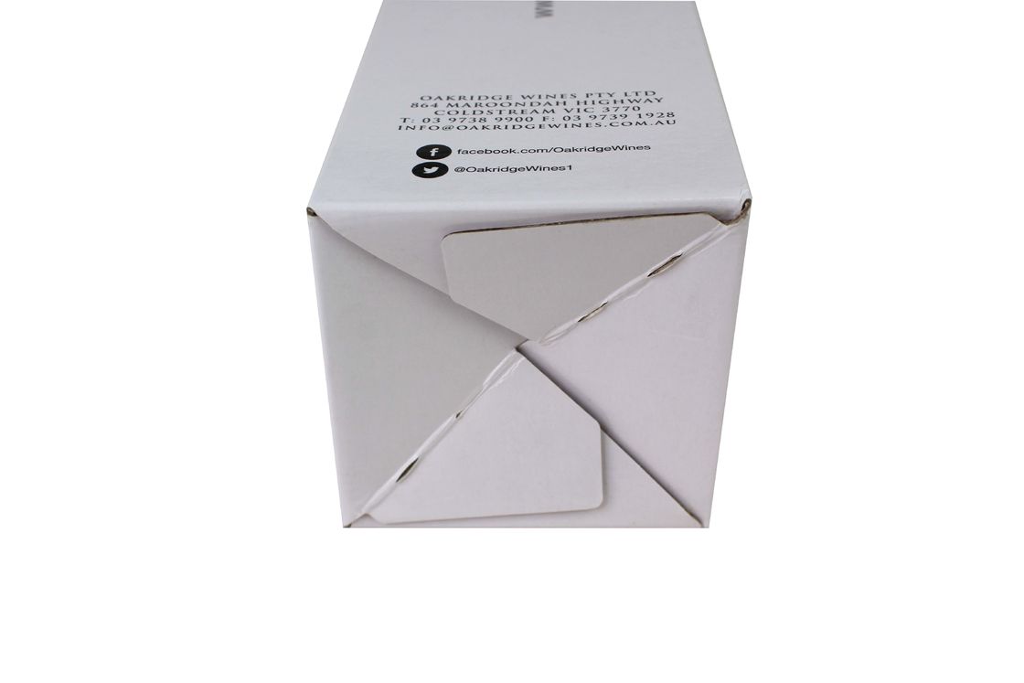 White Corrugated Folding Carton Box Carton For Single Pack Wine Bottle