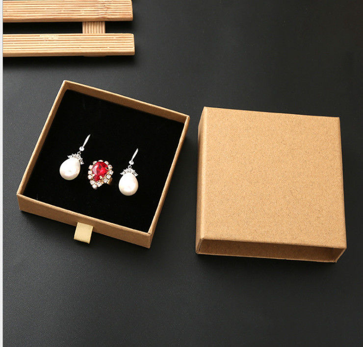 Small Simple Black 	Jewelry Packaging Box For Earrings