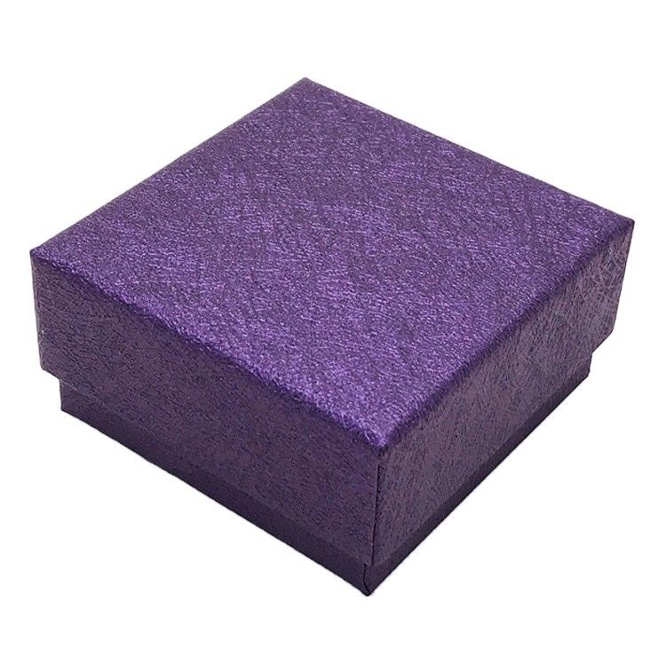 Leather Pink Purple Ring Jewelry Packaging Box With Velvet Foam Insert