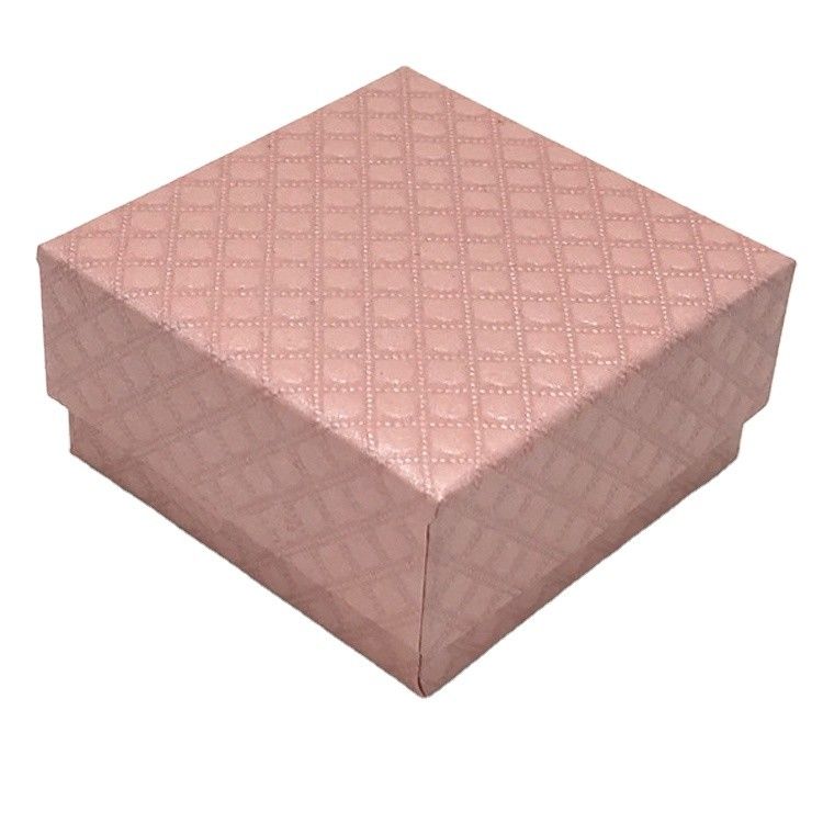 Leather Pink Purple Ring Jewelry Packaging Box With Velvet Foam Insert