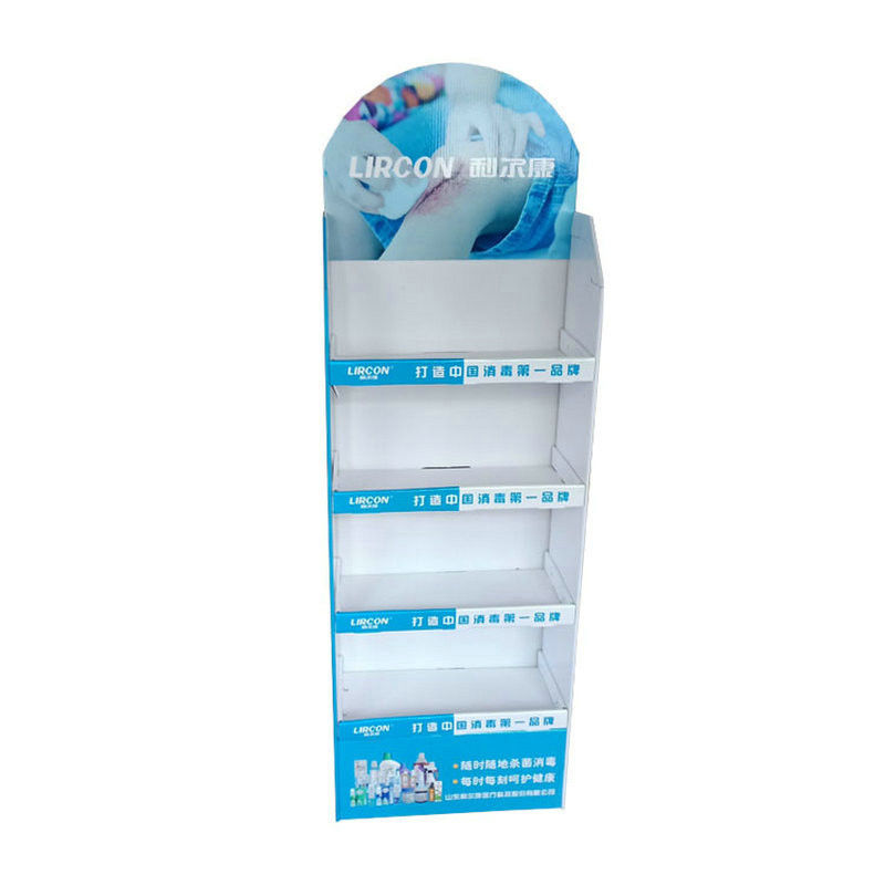 Custom Color Printed 4 Tier Counter Retail Promotion Folding PDQ Top Display Stand