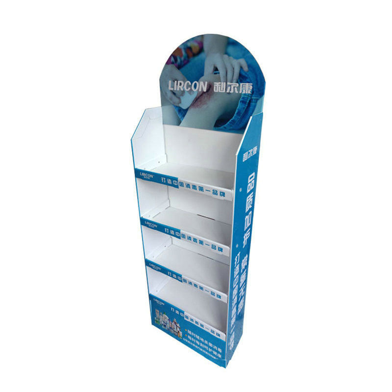 Custom Color Printed 4 Tier Counter Retail Promotion Folding PDQ Top Display Stand
