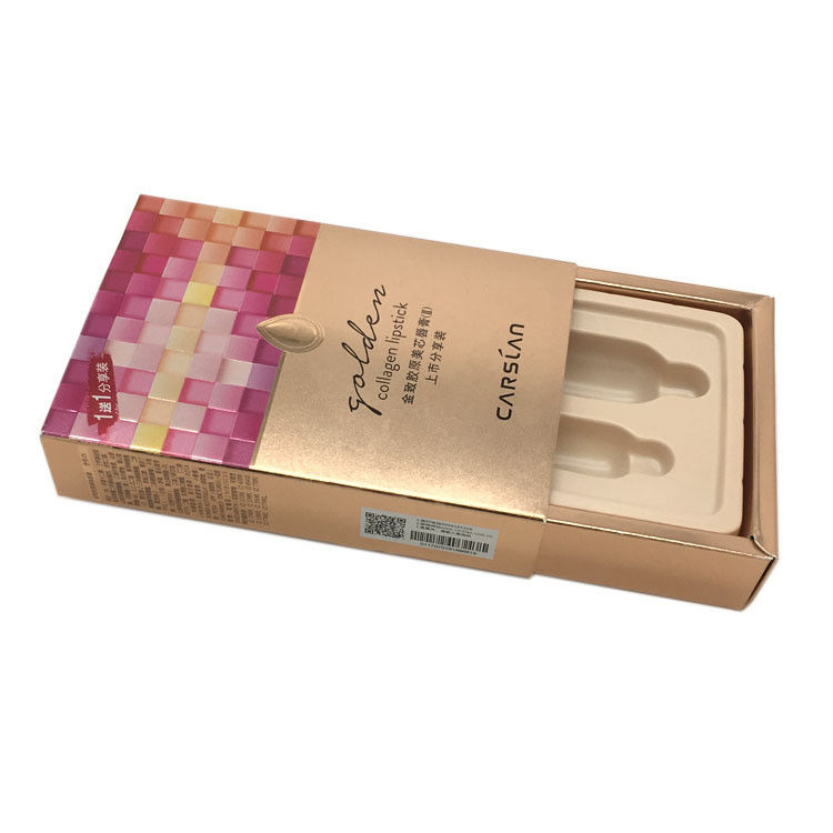 Lipsticks Folding Carton Boxes Packaging Printed Metalic Golden Paper