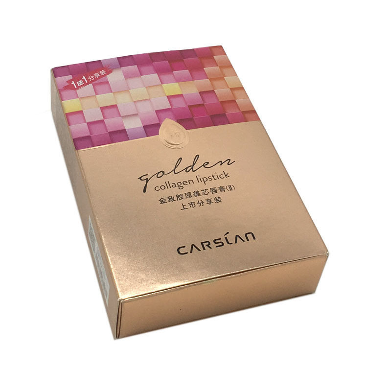 Lipsticks Folding Carton Boxes Packaging Printed Metalic Golden Paper