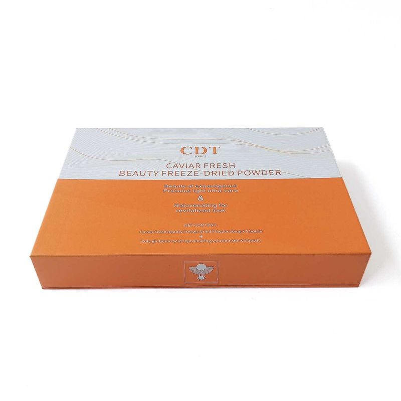 Orange Elegant Beauty Box Gift Set Custom Glass Bottle Holder Inserts