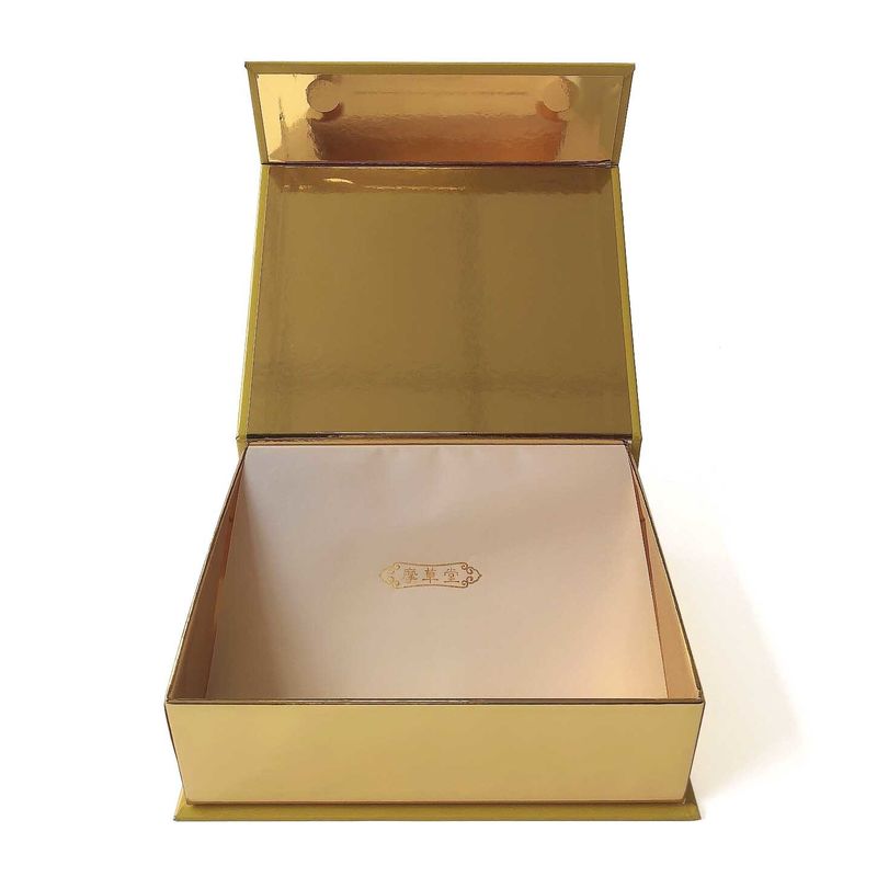 Custom Printed Magnetic Gift Box Branded Product Box Metalic Golden Paper