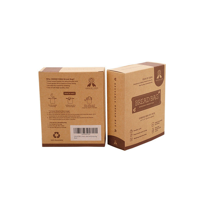 Eco Friendly Folding Carton Boxes Printing Bright Custom Color For Bread Bag