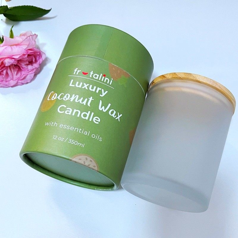 Cardboard Round Tube Packaging Box  For Tea Light Candle Glass Bottle