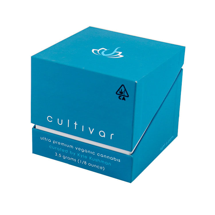 Blue Rigid Custom Luxury Candle Boxes Flaps Clourse Cardboard Insert