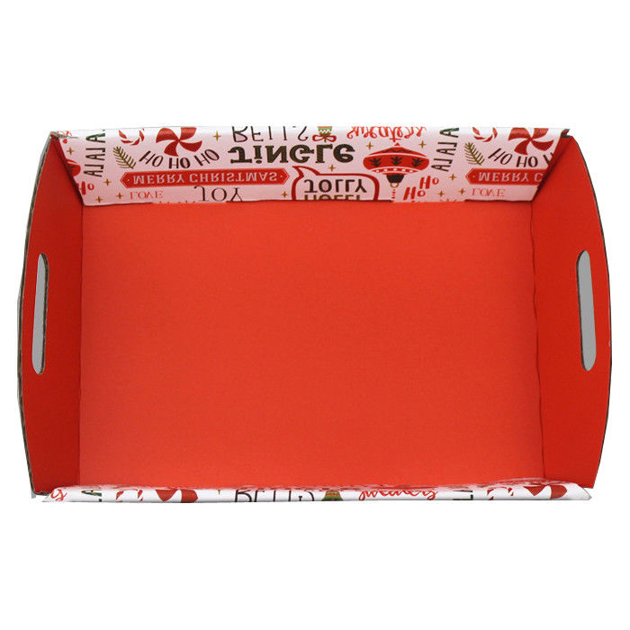 Custom Red Cardboard Display Trays For Supermarket Holiday Promotion