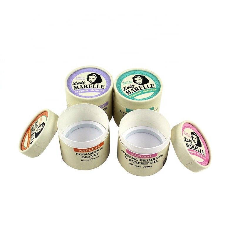 Custom Size Round Paper Tube Box CMYK Printing For Cream Jar