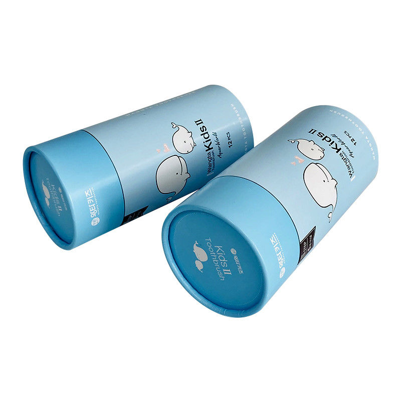 Colorful Printed Circle Cylinder Cardboard Containers For Kids Tooth Brush