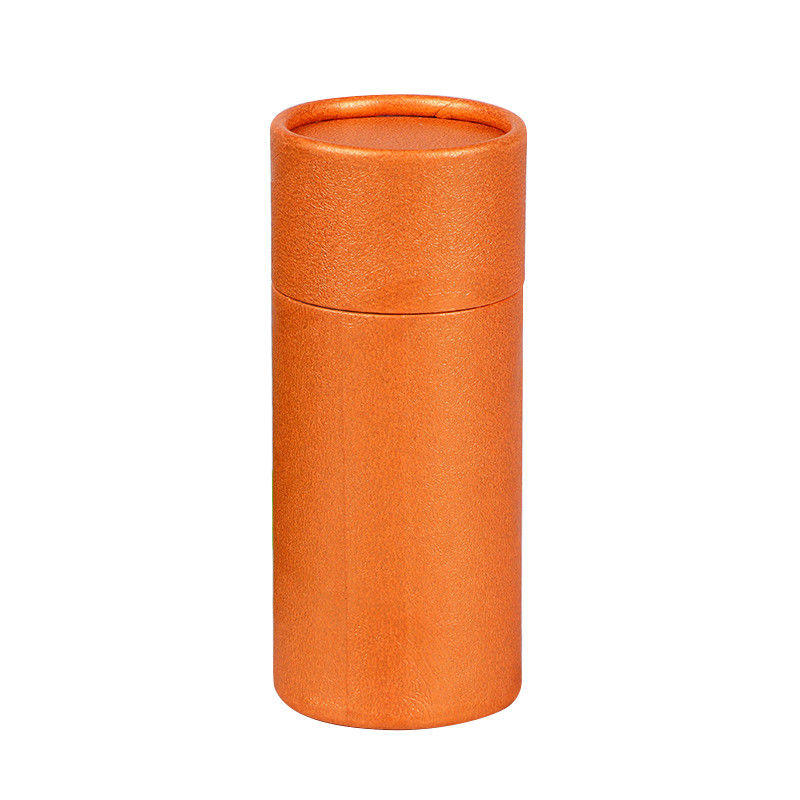 Printed Orange Round Cardboard Container With Lids