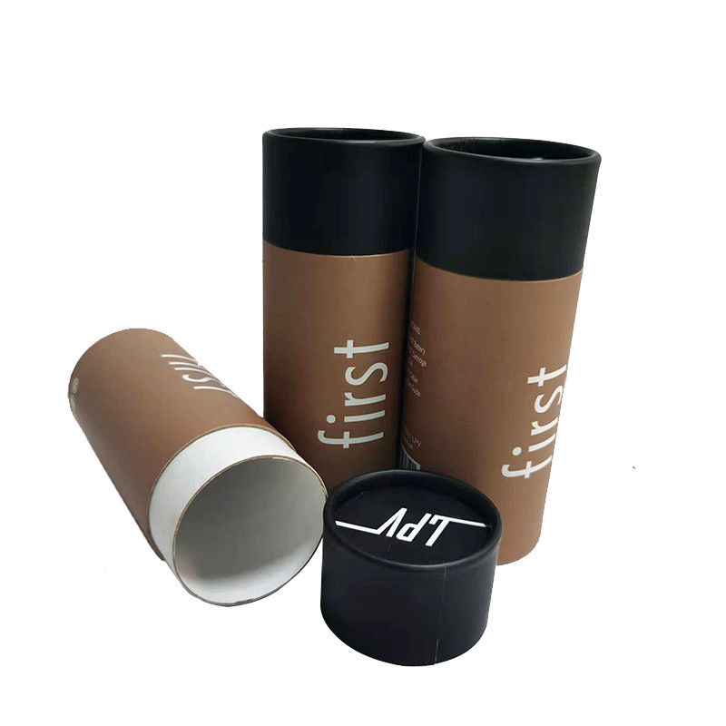 Eco Friendly Cylindrical Paper Lip Balm Tube Containers With Lids