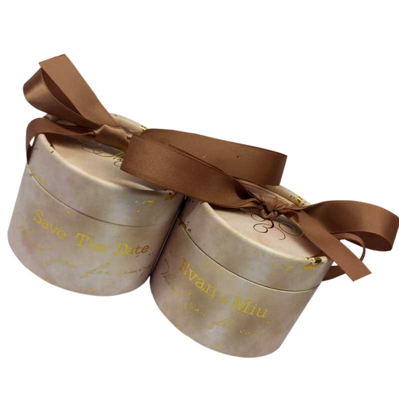 Earing Ring Cardboard Cylinder Packaging Box With Ribbon