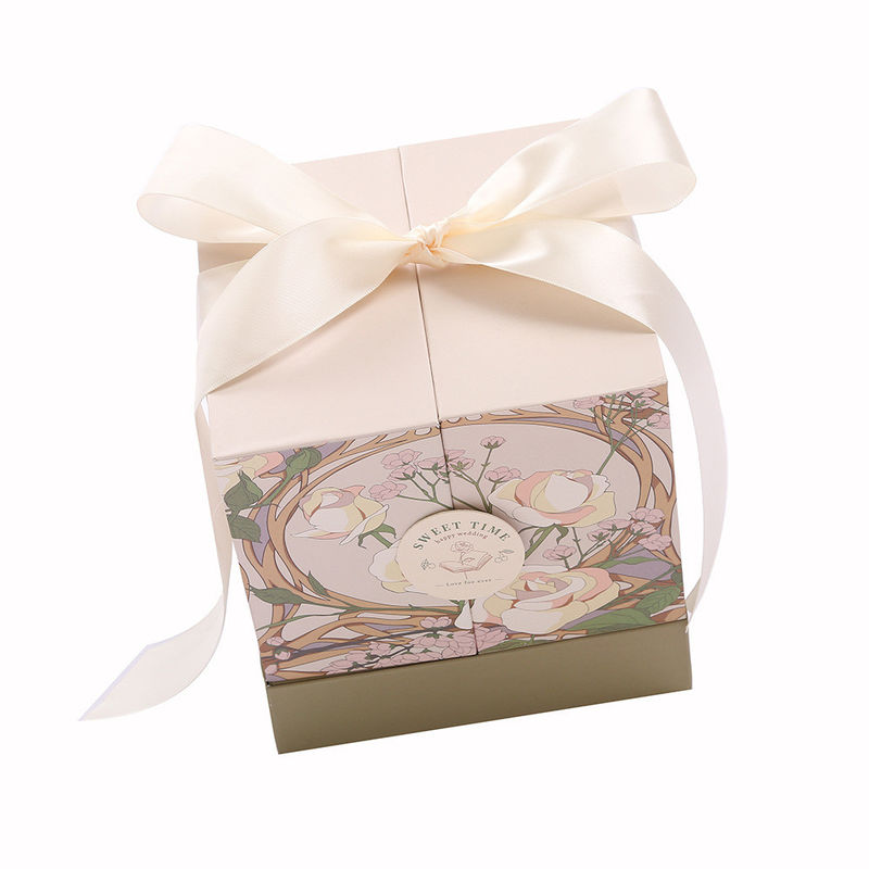 Wedding Scented Candle Luxury Paperboard Gift Box With Ribbon