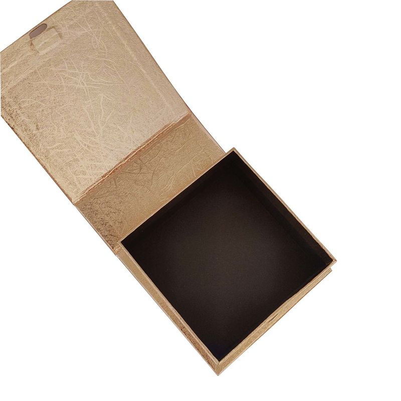 Golden Black Holiday Packaging Box With Ribbon