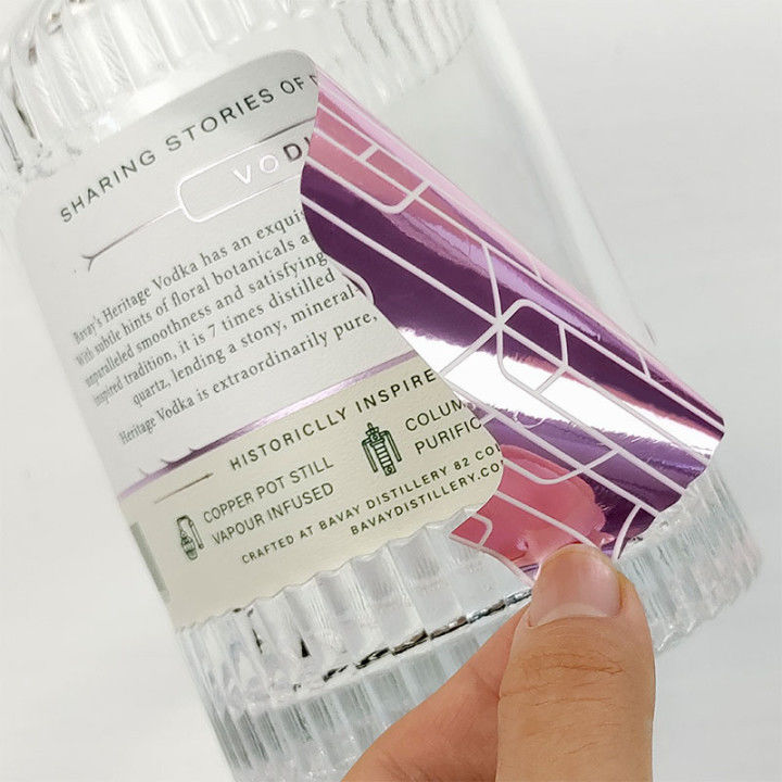Removable Bottle Custom Label Stickers Oil Proof Heat Resistant