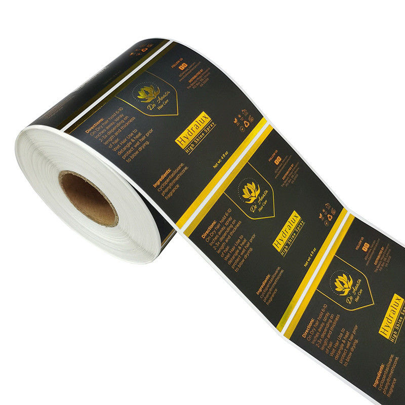 Waterproof Custom Label Stickers Roll For Hair Shampoo Container Bottle