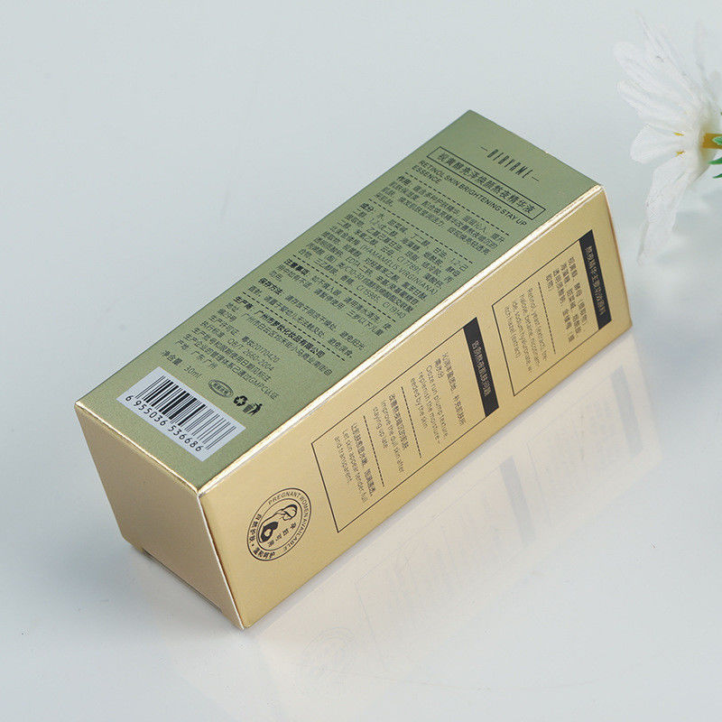 Luxury Gold skincare Carton Box Packing For Moisturizing Essence Bottle Custom Size