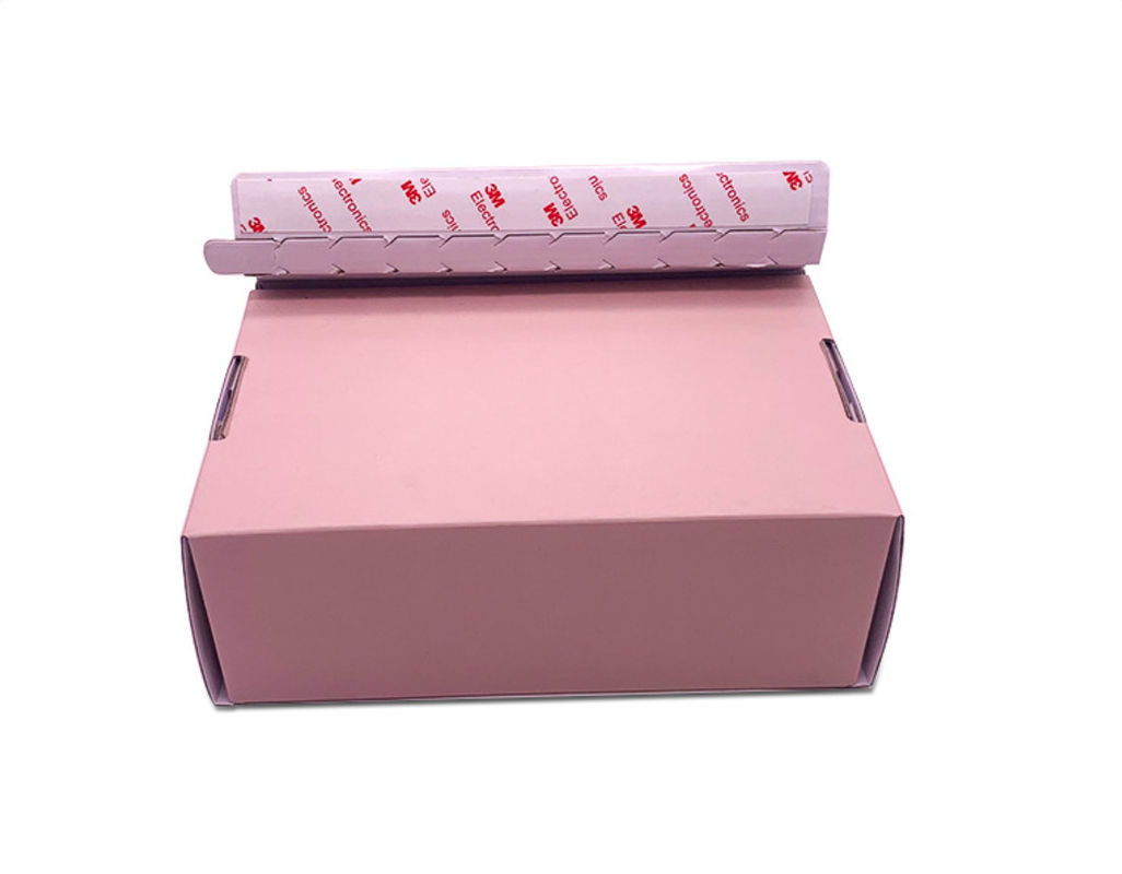 Pink Corrugated Card Packaging Apparel Gift Boxes With Tearing Off Tape
