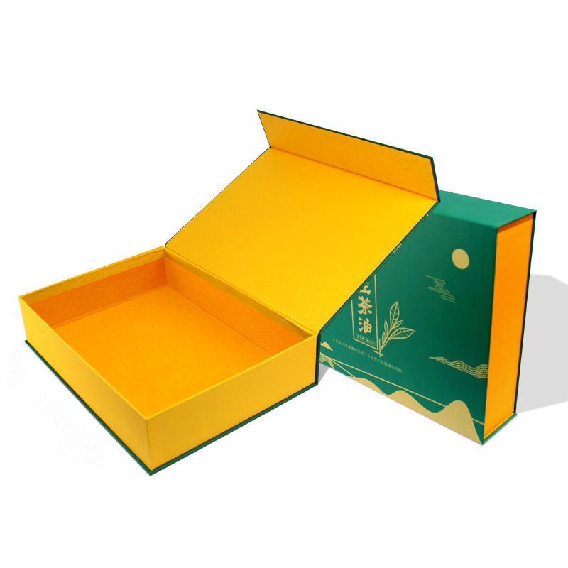 Green Magnetic Gift Packaging Box Made For Tea Products With Custom Design Near Me